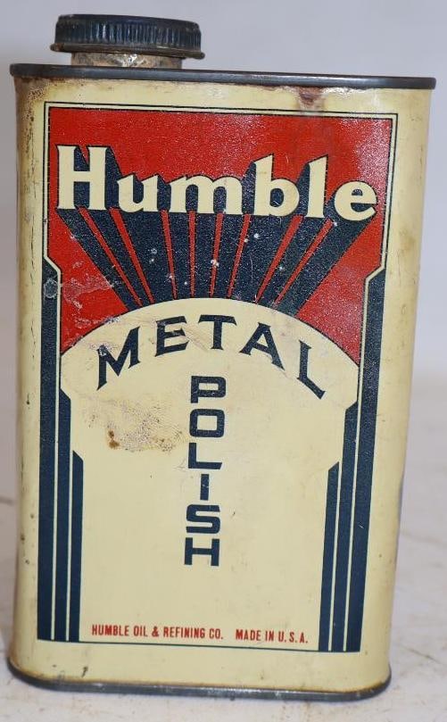 Early Humble Metal Polish 1 Pint Oil Can: 16 Oz, Empty