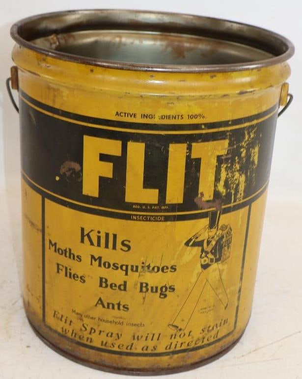 Standard of NJ Flit Insecticide 5 Gal Oil Can: 12x12x13.5, Missing Top Lid