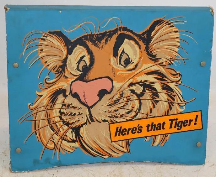 Esso "Here's That Tiger!" Heavy Card Stock Double Sided Gas Pump Topper (1 of 4)