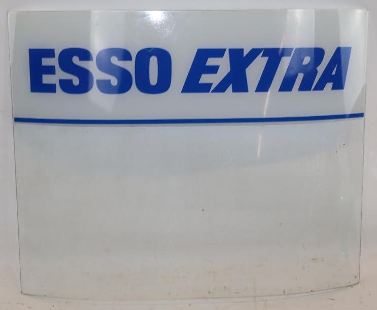 Esso Extra Kerosene Curved Gas Pump Ad Glass (1 of 4)