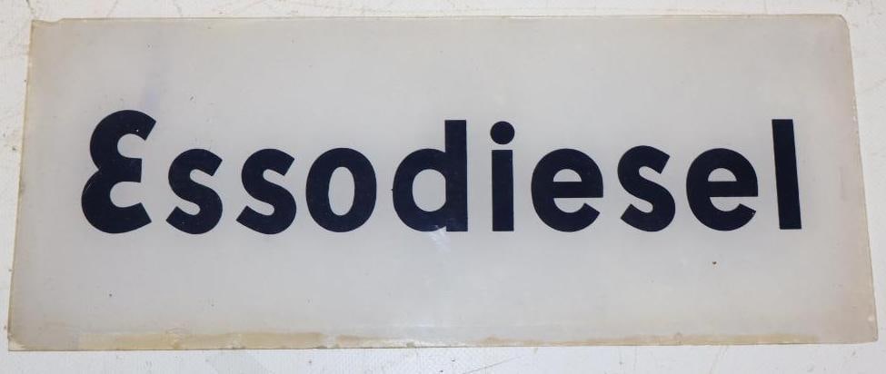 Esso Diesel Gas Pump Advertising Ad Glass: 12.25x5