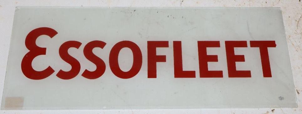 Essofleet Gas Pump Advertising Ad Glass: 12.25x5