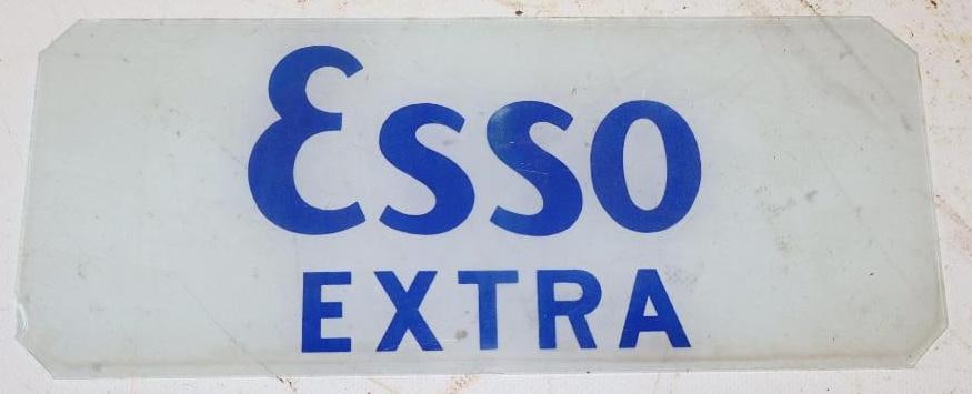 Esso Extra Gas Pump Advertising Ad Glass (1 of 2)