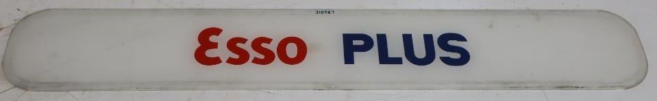 Esso Plus Gas Pump Advertising Ad Glass: 21x3.5