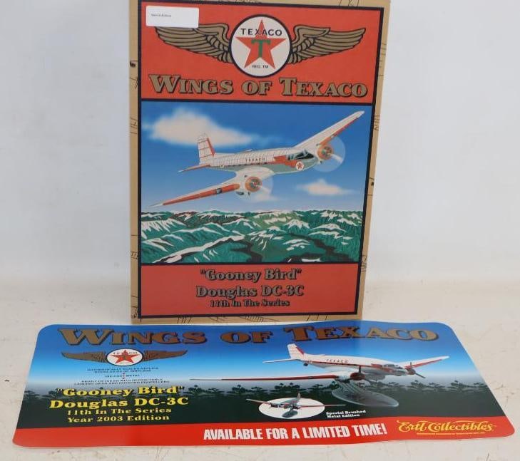Group of 2 Wings of Texaco Douglas DC-3C  Airplane in Original Box Adverting in Card Stock Sign (1 of 4)
