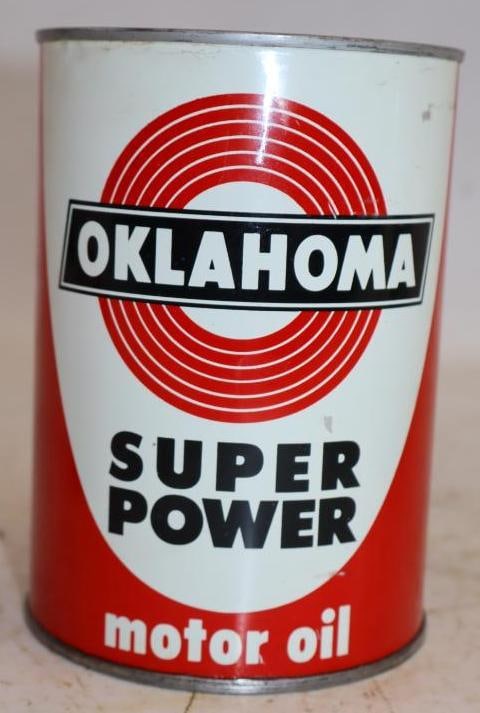 Oklahoma Super-Power SAE 20 1qt Metal Oil Can (1 of 3)