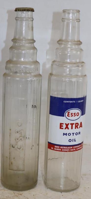 Group of 2 Esso Essolube and Extra Glass QT Oil Bottles (1 of 6)