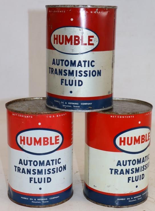 Group of 3 Humble Metal ATF 1 Quart Oil Cans (1 of 2)