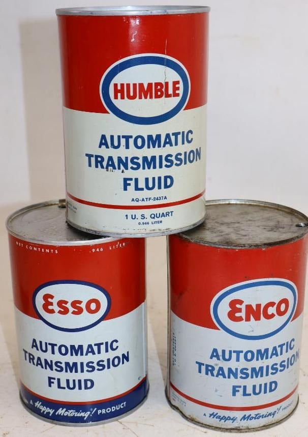 Group of 3 Humble, Esso, Enco Metal 1 Quart Oil Cans (1 of 2)