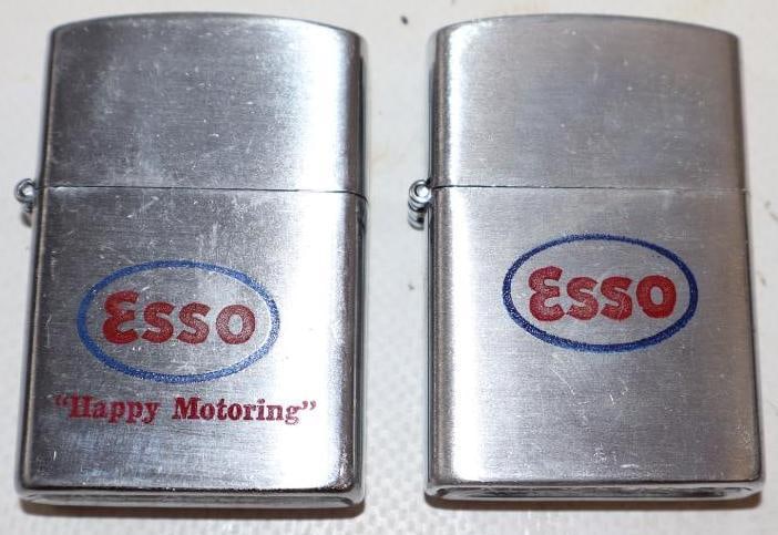 Group of 2 Esso Zippo Style Atlantis Advertising Refillable Lighters (1 of 2)