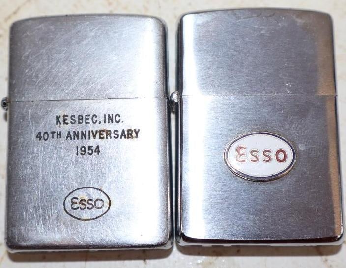 Group of 2 Different Esso Zippo Advertising Refillable Lighters (1 of 2)