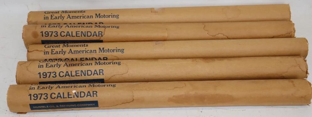 Group of 5 NOS 1973 Humble Oil Calendars (1 of 3)