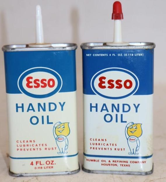 Group of 2 Esso Handy Oil Cans with Mr. Oil Drop: 4 ounces each