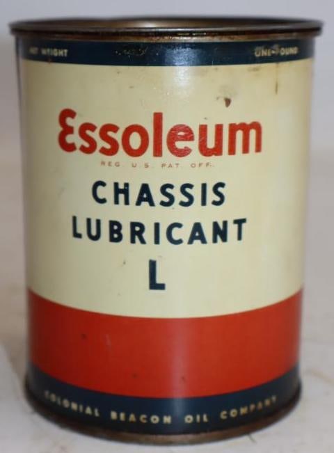 Colonial Beacon Essoleum 1 Pound Grease Can (1 of 2)