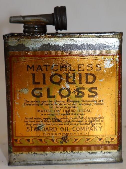 Standard Oil Matchless Liquid Gloss Early Oiler Can (1 of 2)