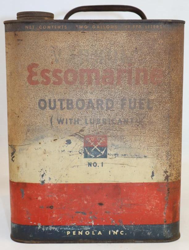 Penola Esso Marine Outboard Fuel 2 Gallon Oil Can (1 of 4)