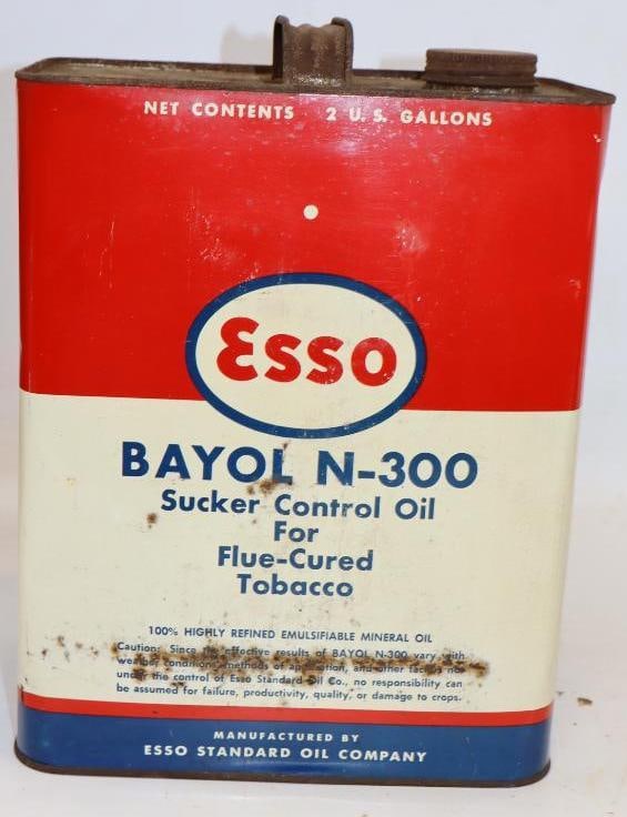 Esso Bayol N-300 Sucker Control 2 Gallon Oil Can: 5.5" x 8.5" x 11.5"