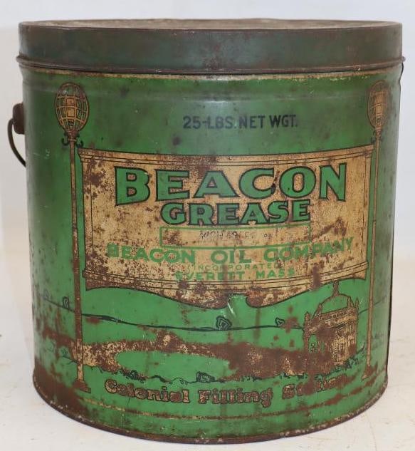 Colonial Beacon Grease 25 Pound Grease Can with Station Graphics (1 of 3)