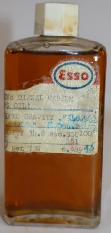 Esso Marine Diesel Oil Additive Glass Bottle with Paper Label (1 of 2)