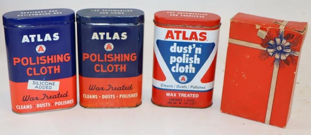 Group of 4 Atlas Polish Cloth Tins (1 of 2)