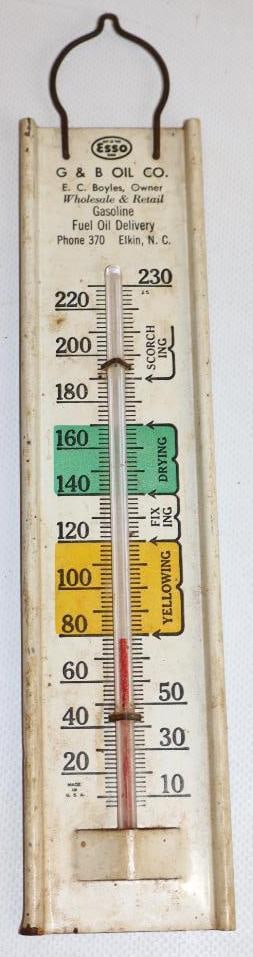 Esso G & B Oil Company Advertising Thermometer (1 of 2)