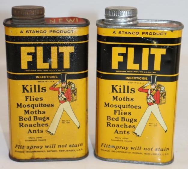 Group of 2 Stanco Flit Half Pint Insecticide Cans (1 of 2)