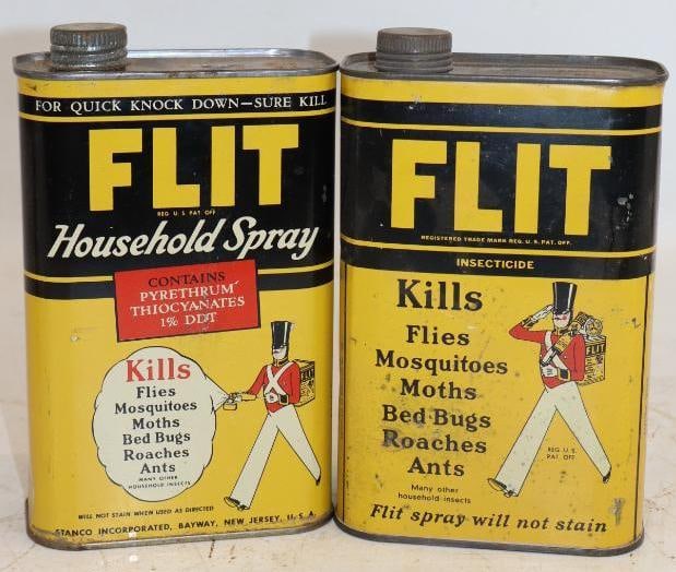 Group of 2 Stanco Flit Household Spray Graphic 1 Quart Oil Cans (1 of 2)