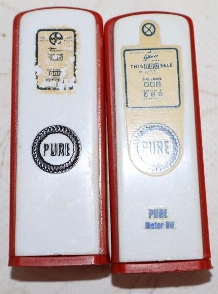 Pair of Pure Gas Pump Shaped Salt and Pepper Shakers: 1" x .75" x 2.75" each