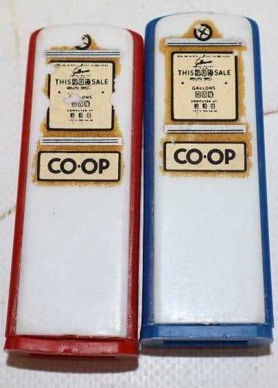 Pair of Co-Op Gas Pump Shaped Salt and Pepper Shakers (1 of 3)