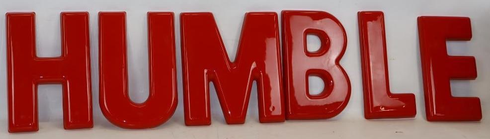 Humble Plastic Gas Station Letters by Spangler Plastic Sign Company in Original Box (1 of 3)
