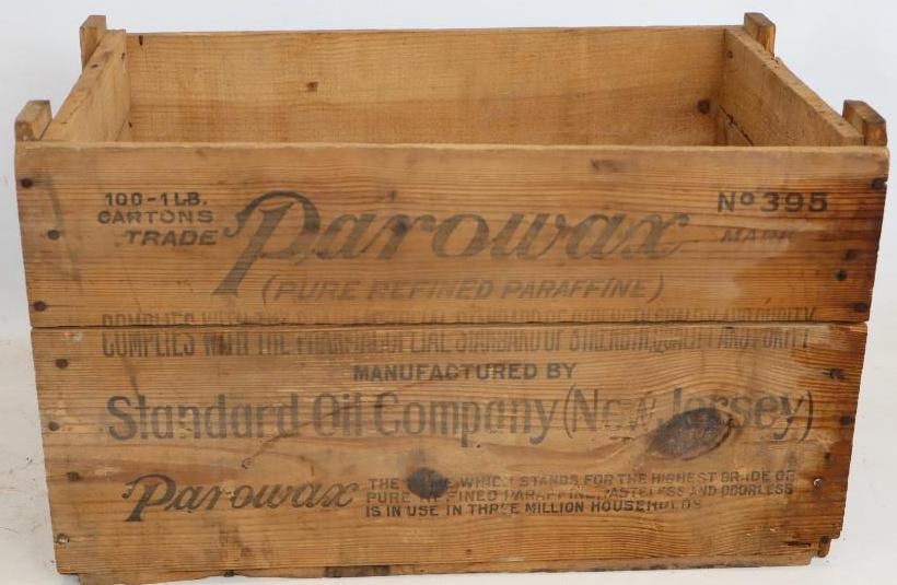 Standard of New Jersey Parowax 100 1lb Carton Wooden Shipping Crate: 14" x 13" x 23"