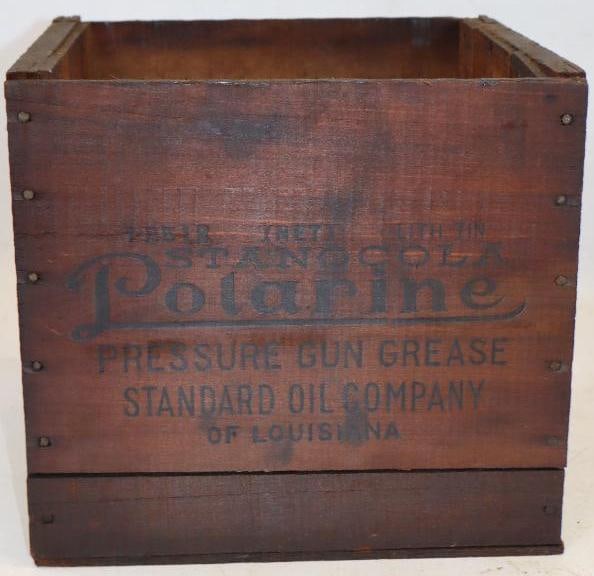 Stanocola Polarine 25 1lb Grease Can Wooden Shipping Crate: 11.5" x 10.25" x 10.25"