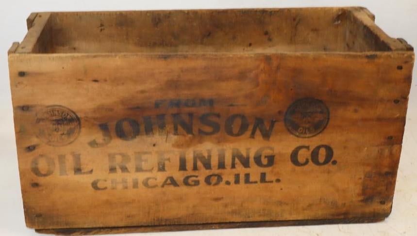 Johnson Oil Refining Co Wooden Shipping Crate (1 of 4)
