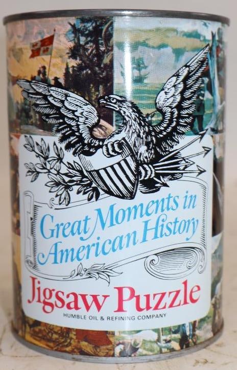Humble Oil Jigsaw Puzzle Sealed in Metal Oil Can (1 of 2)