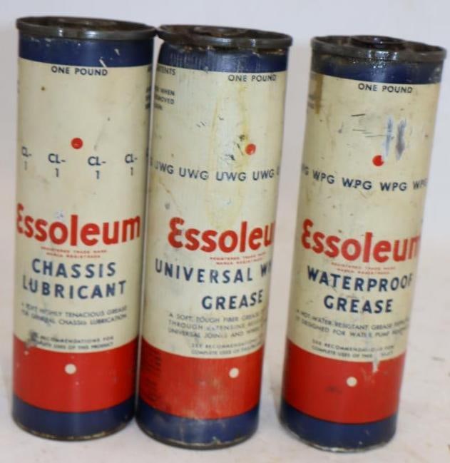 Group of 3 Essoleum 1lb Metal Grease Tubes (1 of 2)