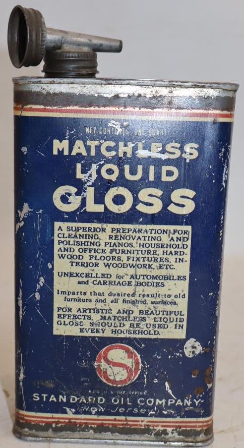 Standard of New Jersey Matchless Liquid Gloss 1 Quart Oil Can (1 of 2)