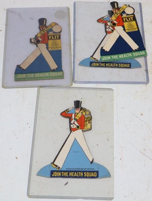 Group of 4 Standard of NJ Flit Cardboard Soldier Display Inserts: largest 4" x 4.5"