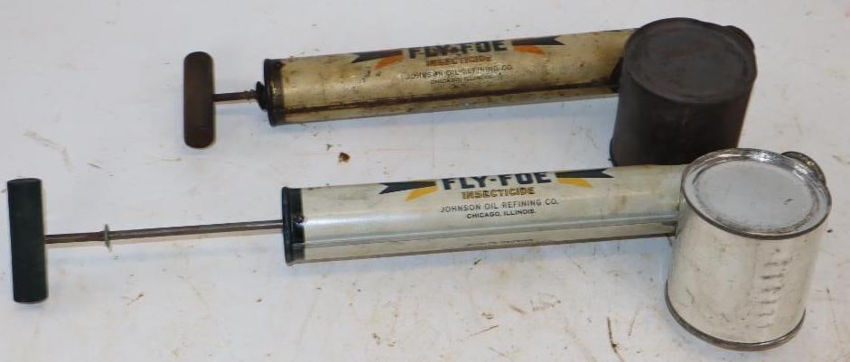 Group of 2 Johnson Oil Refining Fly-Foe Insect Sprayers (1 of 3)