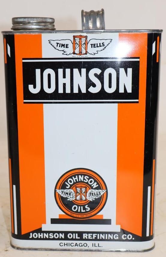 Johnson Oil Refining 1 Gallon Rectangle Oil Can (1 of 2)