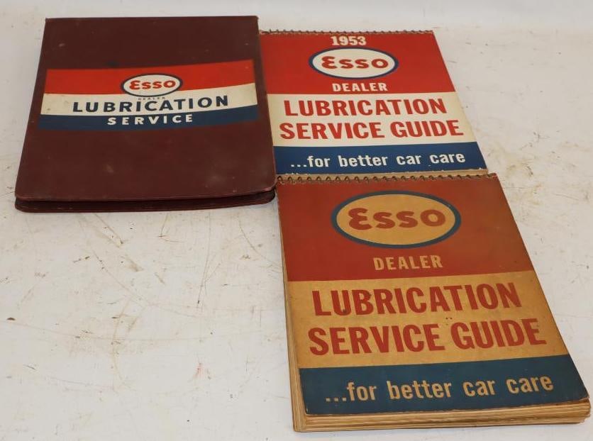 Group of 3 1950's Esso Lubrication Chart Books (1 of 4)