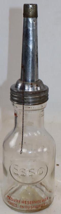 Embossed Esso 1 Liter Glass Bulk Oil Bottle (1 of 3)
