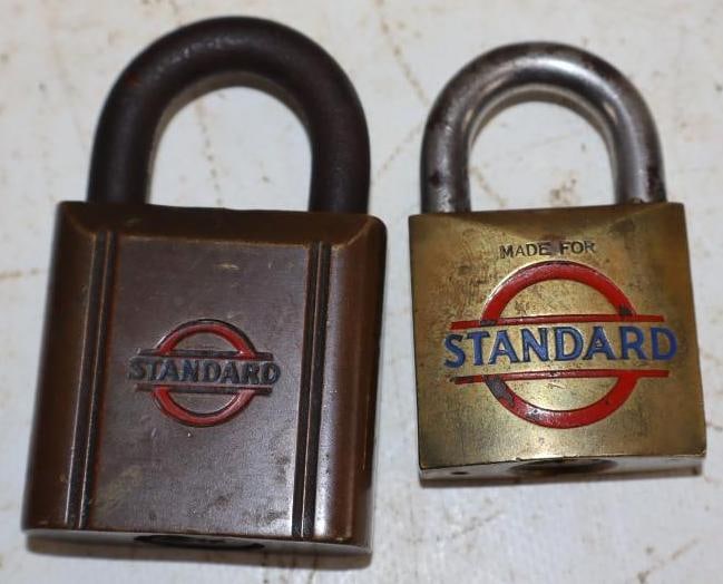 Group of 2 Standard Oil of NJ Brass Locks (1 of 2)