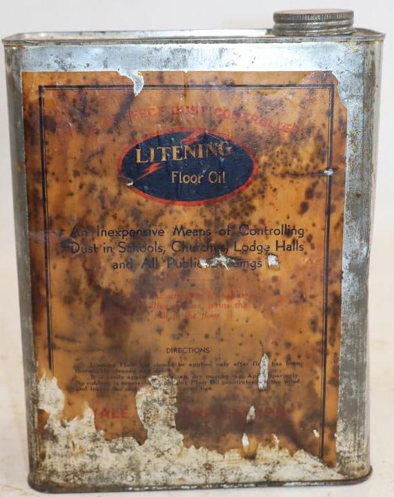 Yale Oil Company Litening Floor Oil One Gallon Can: With Paper Label. 3" x 8" x 10.25"