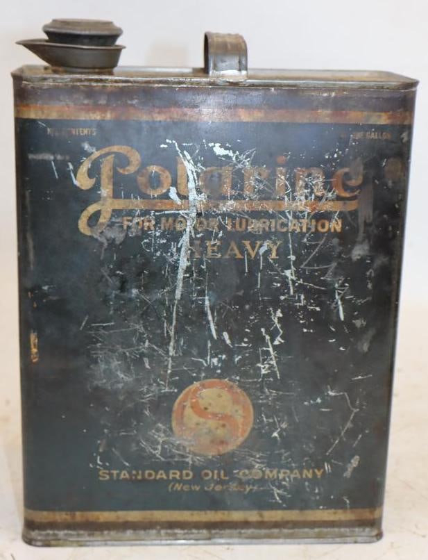 Standard Oil of NJ Polarine One Gallon Slim Oil Can: 8" x 3" x 11"