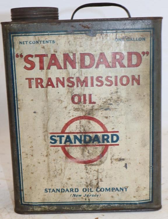 Standard Oil of NJ Transmission One Gallon Slim Oil Can: 8" x 3" x 11"