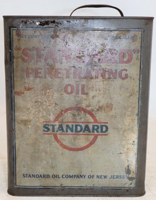 Standard Oil of NJ Penetrating Oil One Gallon Slim Oil Can: 8" x 3" x 11", Missing Lid and Spout