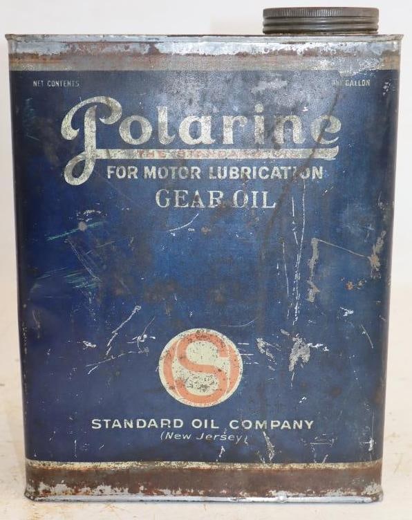 Standard Oil of NJ Polarine Gear Oil One Gallon Slim Oil Can: 8" x 3" x 11"