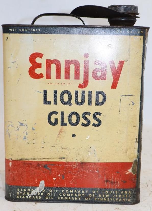 Standard Oil Ennjay Liquid Gloss One Gallon Slim Oil Can (1 of 2)