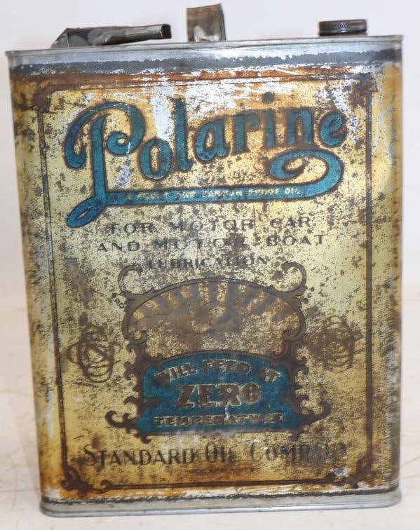 Standard Oil Polarine One Gallon Slim Oil Can: 8" x 3" x 11"