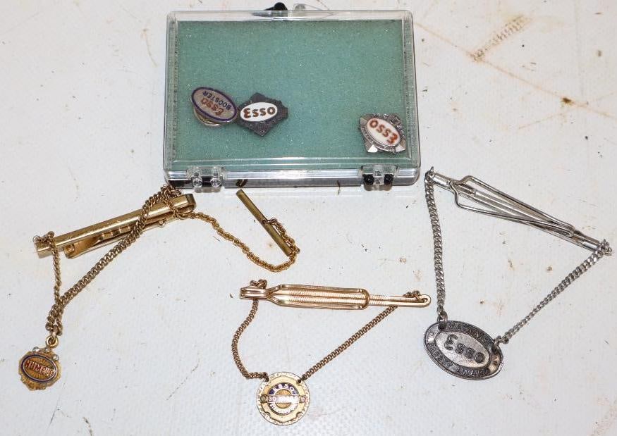 Group of 6 Esso Advertising Tie Tacks and Cloisonne Lapel Pins (1 of 4)